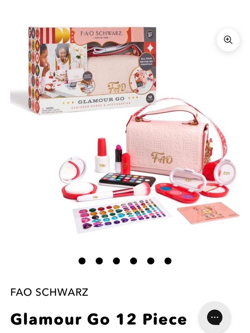 FAO Schwarz Pink and Gold Glitz & Glam Play Purse Set